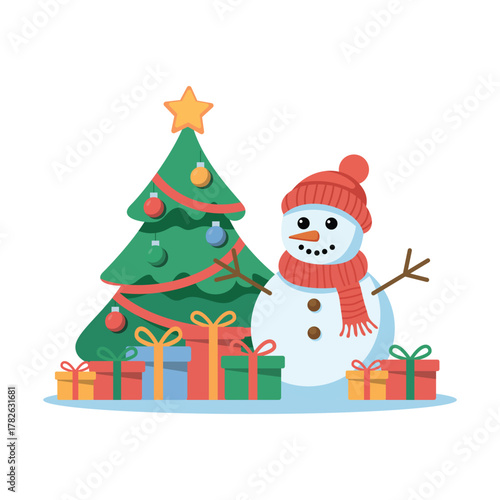 Festive Fun: Santa Claus, Snowman, and Christmas Joy Together