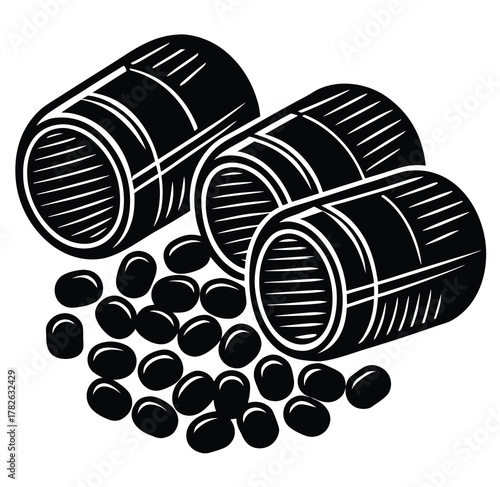 Coffee Beans and Tins Illustration A Detailed Vector Graphic for Coffee Lovers and Designers