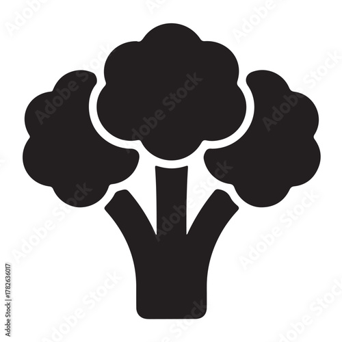 Illustration of a broccoli floret, a nutritious and delicious vegetable, isolated on white background