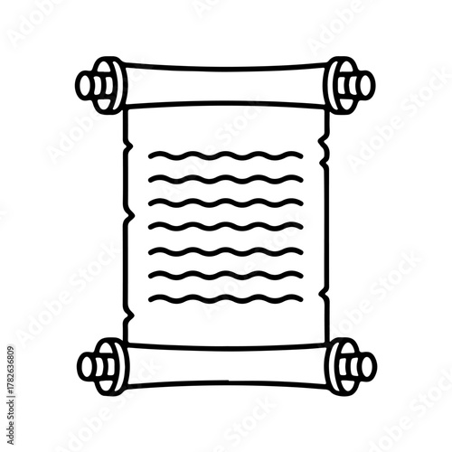 Ancient scroll with text, symbolizing history, knowledge, and important documents