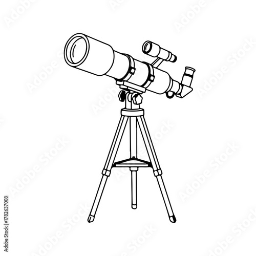 Explore the cosmos with this detailed telescope illustration, perfect for science and discovery projects.