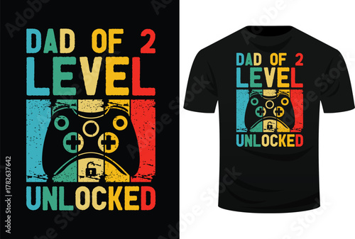 Dad Of 2 Level Unlocked Leveled Up To Daddy Again Gamer Svg Design