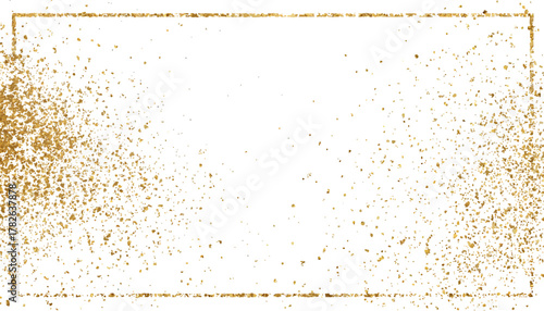 Fotografie Frame with gold glitter sprinkled on it with a simple background