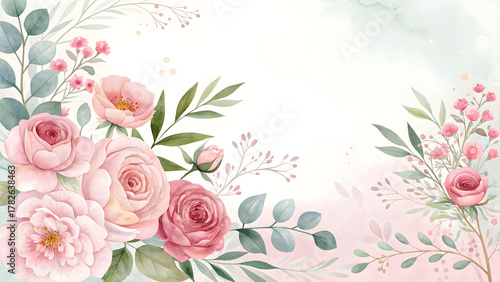 Watercolor floral arrangement