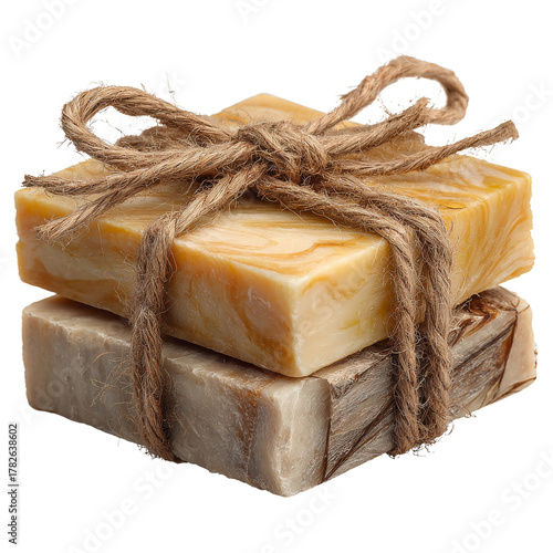 Handmade Soap Bars Wrapped With Twine for a Natural and Rustic Gift Idea