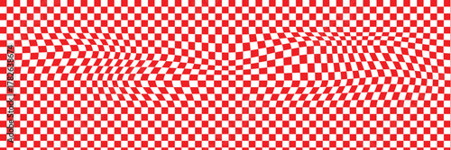 abstract checkerboard wave pattern background. Wavy Checkerboard Distorted Black and White Squares Vector Illustration Pattern doodle. Abstract wavy psychedelic checkerboard background with white 