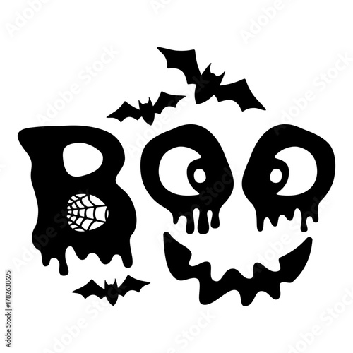 Spooky halloween boo silhouette design