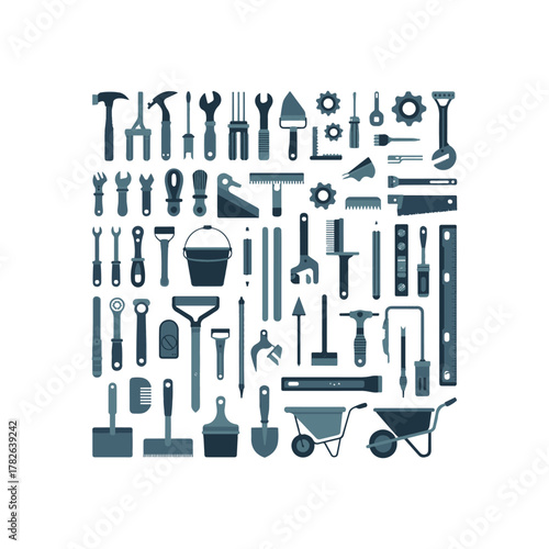 Kitchen utensils and tools vector illustration design