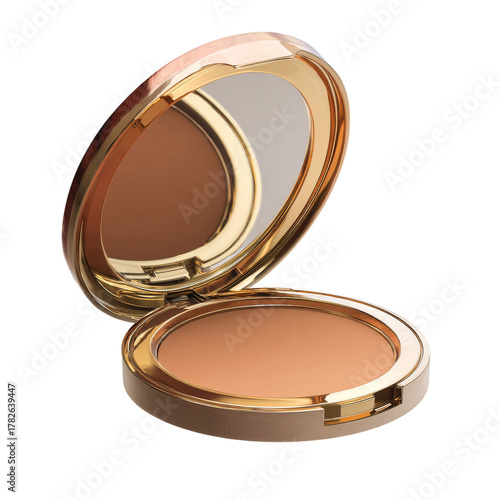 Bronzer Compact With Reflective Lid and Warm Bronze Powder Inside for Flawles...