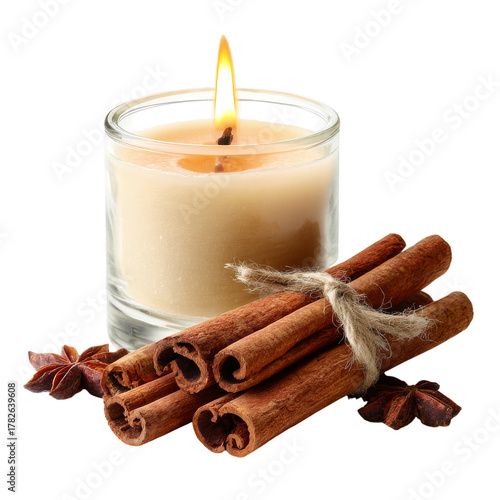 Candlelight With Cinnamon Sticks and Star Anise in Warm Setting