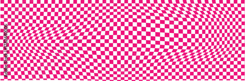 abstract checkerboard wave pattern background. Wavy Checkerboard Distorted Black and White Squares Vector Illustration Pattern doodle. Abstract wavy psychedelic checkerboard background with white 