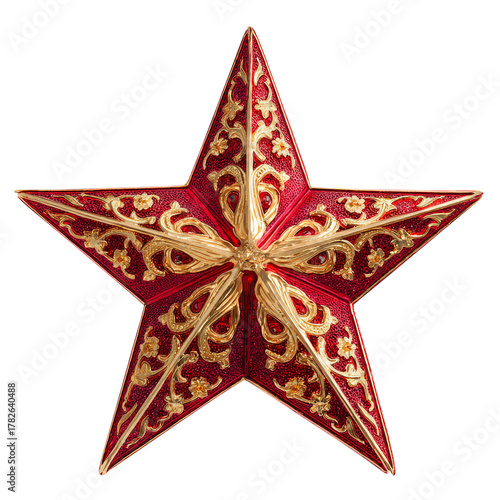 Decorative Red Star Ornament for Holiday Celebrations and Festive Decorations