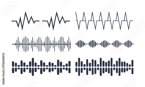 Equalizer Bar Icons Modern Minimal Vector Collection Vector illustration, easily editable.