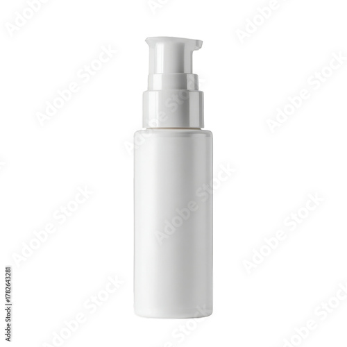 Simple White Bottle for Lotion With Pump in Clear Background