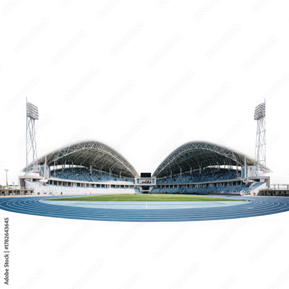Fototapeta premium PNG Stadium architecture outdoors football on white background