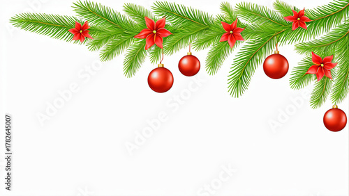 Weihnachtsgirlande isoliert auf weißem Hintergrund