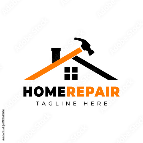home repair construction logo icon vector template
