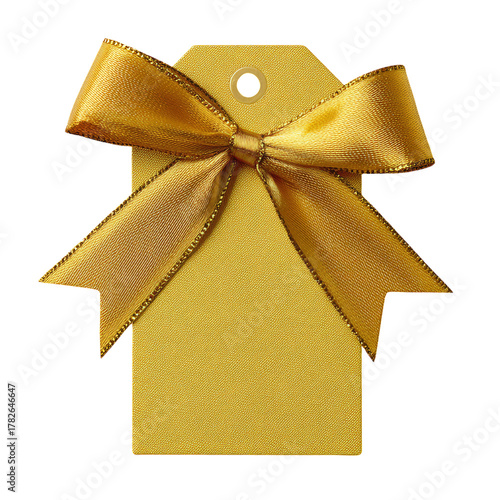 Gift Tag With a Golden Ribbon, Perfect for Special Occasions and Celebrations