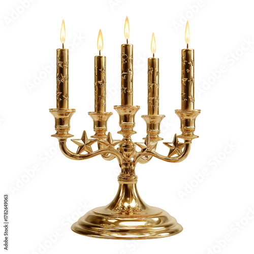 Elegant Gold Candle Holder With Star Designs for Festive Occasions and Home D...