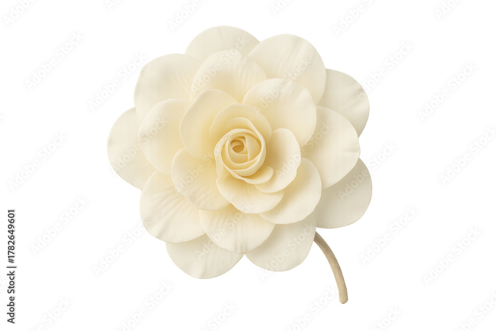 Fototapeta premium White artificial camellia flower with transparent background
