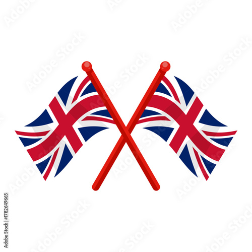 Crossed united kingdom flags  -  vector illustration
