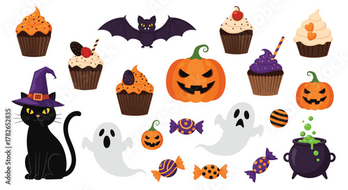A collection of spooky pixel art illustrations for Halloween celebrations.