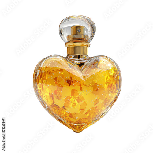 Unique Heart-Shaped Perfume Bottle Filled With Amber Essence for a Luxurious ...