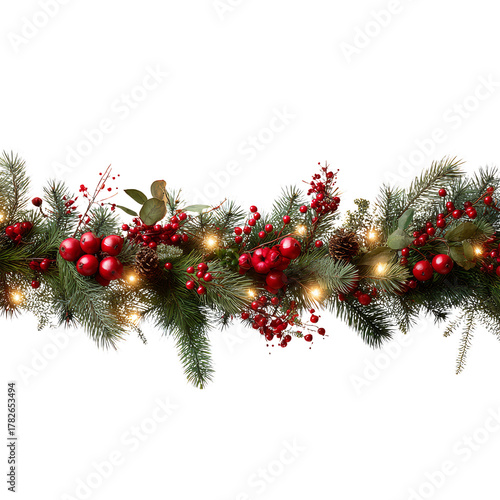 Festive Garland With Lights and Decorations for Holiday Celebration at Home