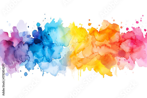 Colorful watercolor brush.