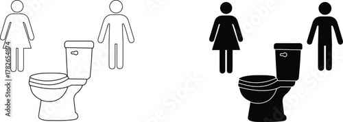 toilet  icon vector graphic illustration  with white background flat hand made icon fill icon .