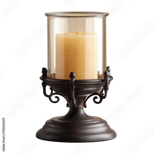 Elegant Glass and Metal Candle Holder With Warm Candle Light for Cozy Decor i...