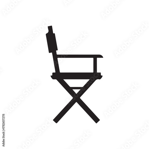 Director's chair silhouette icon vector flat illustration