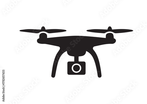 Drone with camera icon, Drone with camera solid vector
