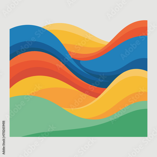 Flat Abstract Wave Background Vector Illustration.eps