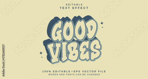 Editable text style effect - Good Vibes text style theme.