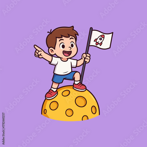 Kid vector illustration of little girl playing guitar, opening a gift, and playing with a ball, featuring a cartoon character