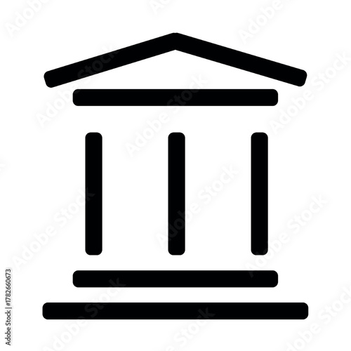 Government building featuring classical architecture with columns and a pediment. Illustration vector