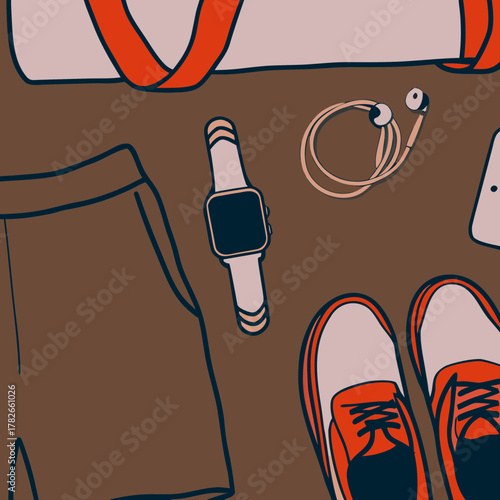 Casual Outfit and Accessories Flat Lay Top View