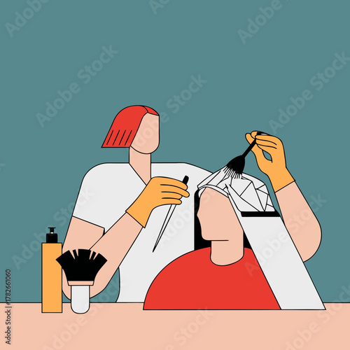 Barber Styling Hair with Spray and Comb