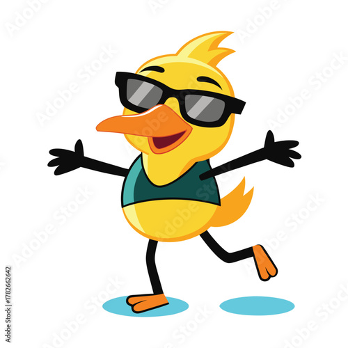 3d cartoon character man with broom and gun illustration