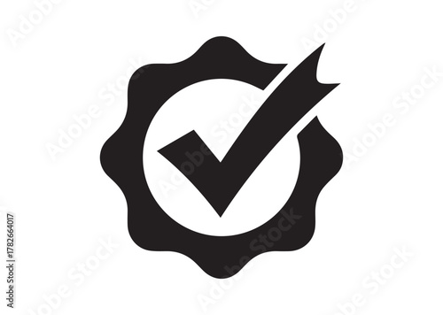 Verified emblem icon, Verified emblem solid vector