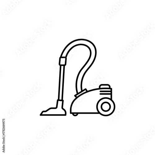 Vacuum cleaner icon sleek and minimal design representing cleanliness, efficiency, and modern smart living. Ideal for home apps, UI, automation systems, and appliance branding. Vector EPS 10.