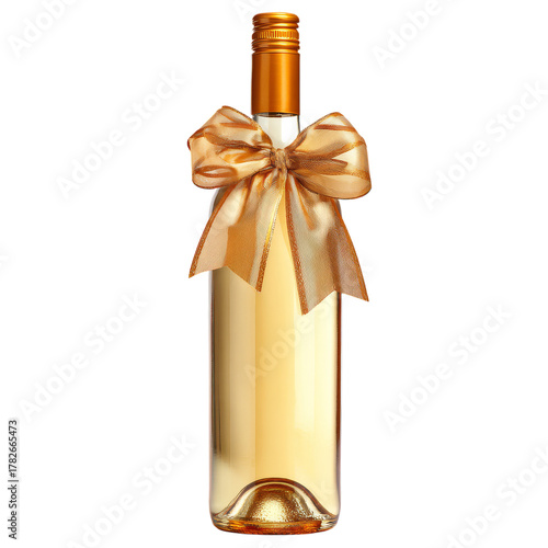 Elegant Wine Bottle With Golden Ribbon for Special Occasions and Celebrations