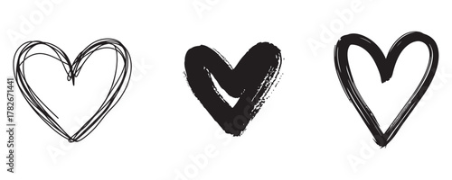 Hand drawn heart collection for Valentine's Day designs, social media graphics, and romantic projects needing a touch of authentic love