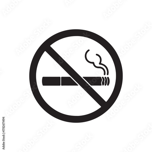 No smoking silhouette icon vector flat illustration