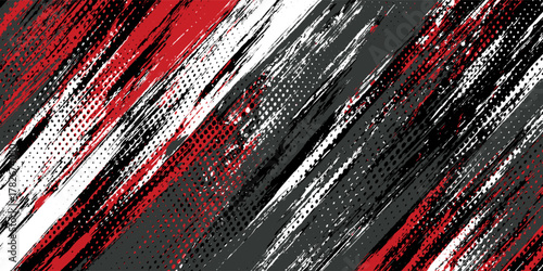 Gaming esport background striking stripes electric banner vector illustration design red black grunge brush wing comic pattern modern abstract concept livery stripes decal paint splash splatter.eps 10