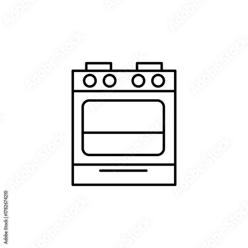 Stove icon sleek and modern design representing cooking, warmth, and smart kitchen technology. Ideal for apps, UI, appliance branding, and home-themed projects. For your design. Vector EPS 10.