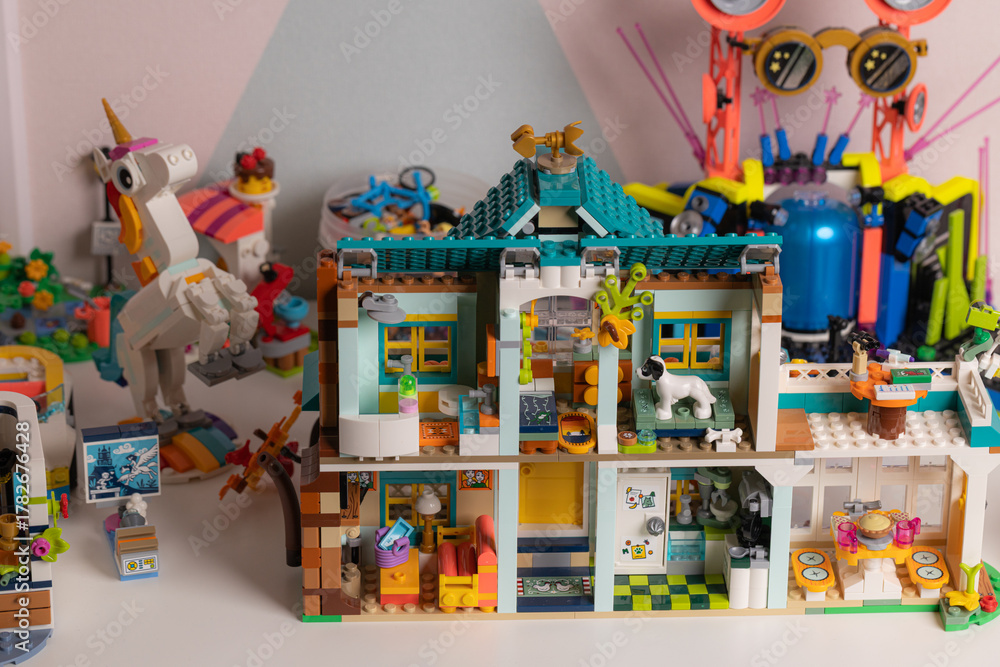 Fototapeta premium LEGO Toy Building Block Keywords Collection