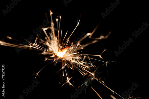 Wallpaper Mural Bright Sparklers Burning on Pure Black Background Torontodigital.ca