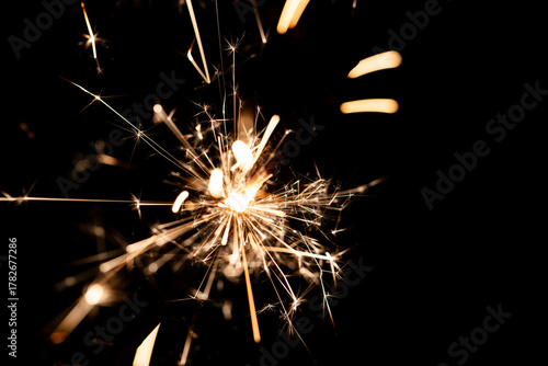 Wallpaper Mural Bright Sparklers Burning on Pure Black Background Torontodigital.ca